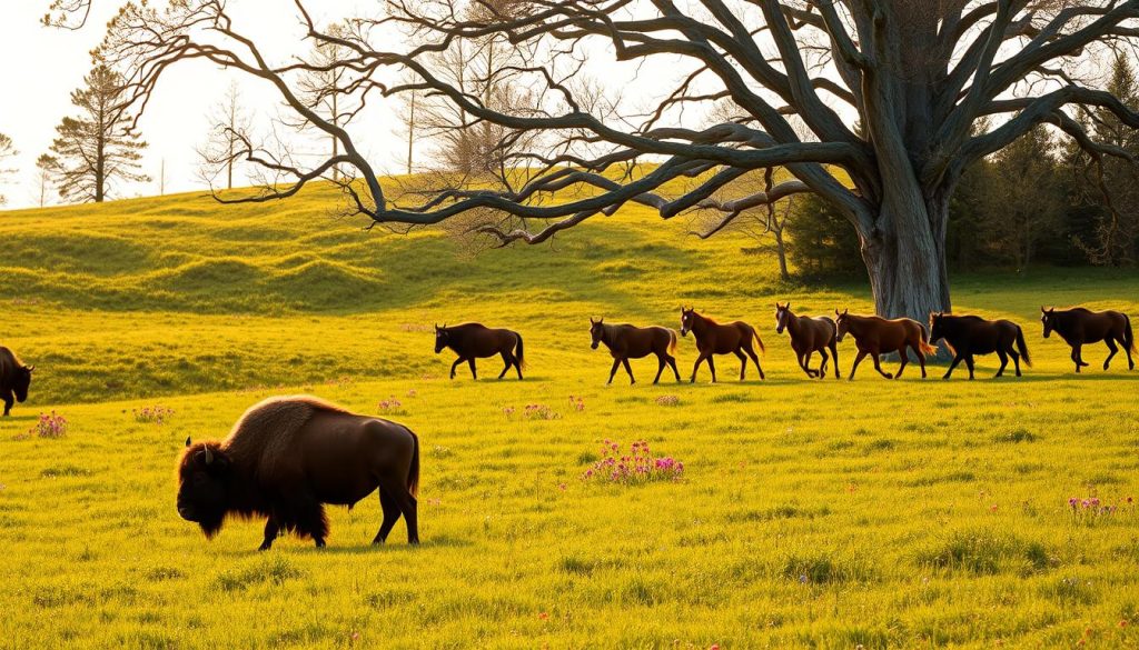 żubry i koniki polskie